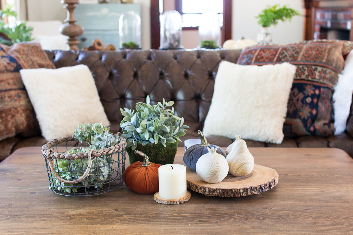 hydrageas_pumpkins_fall_coffee_table