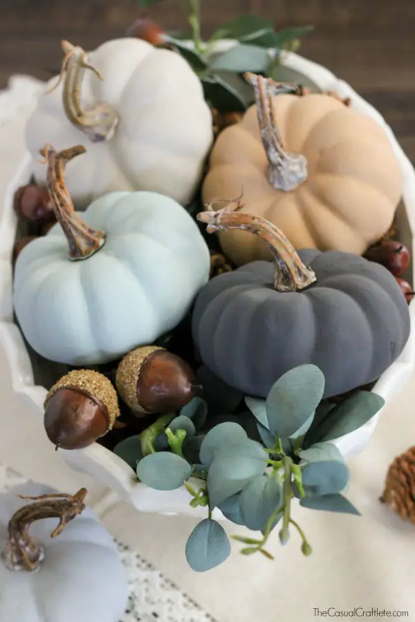 Beautiful Fall Pumpkins and Decor vintage-chalky-finish-paint-pumpkins-beautiful-neutral-colors-for-fall