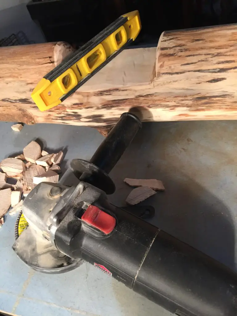 Carving and sealing a log to mount speakers