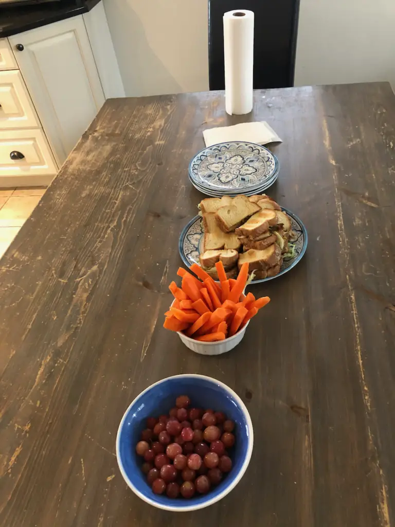 beat up old pine harvest table