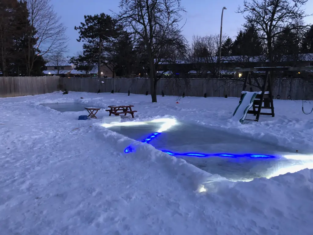 backyard ice rink lights