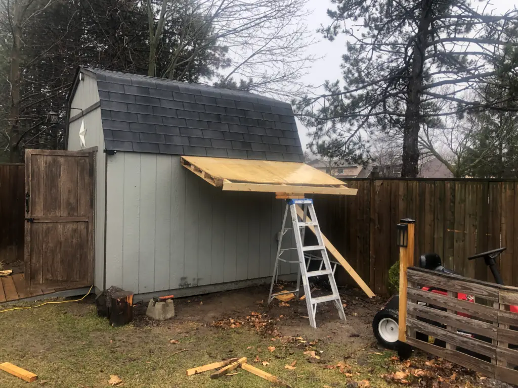 Roof mockup for carport shed