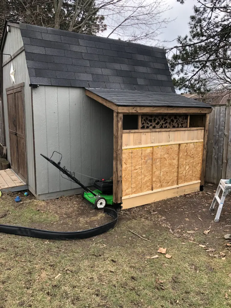 using scrap wood to build a simple diy carport shed