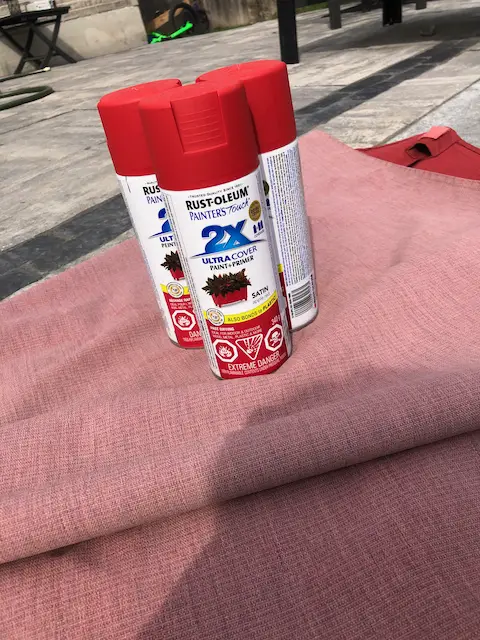 spray paint for umbrellas and outdoor fabrics