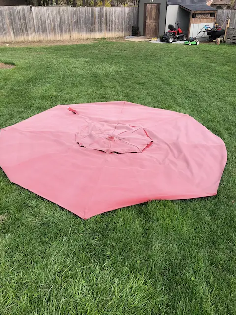 faded patio umbrella fabric