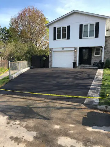 freshly paved driveway