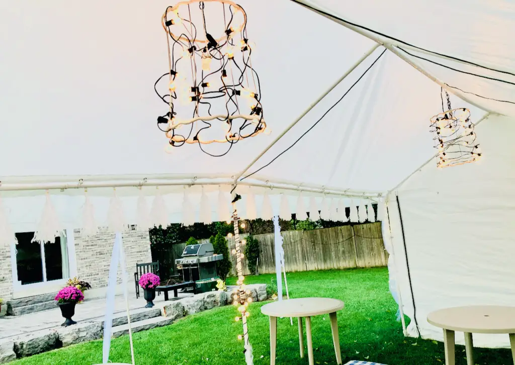 Plug in outdoor lighting solution - DIY Chandelier