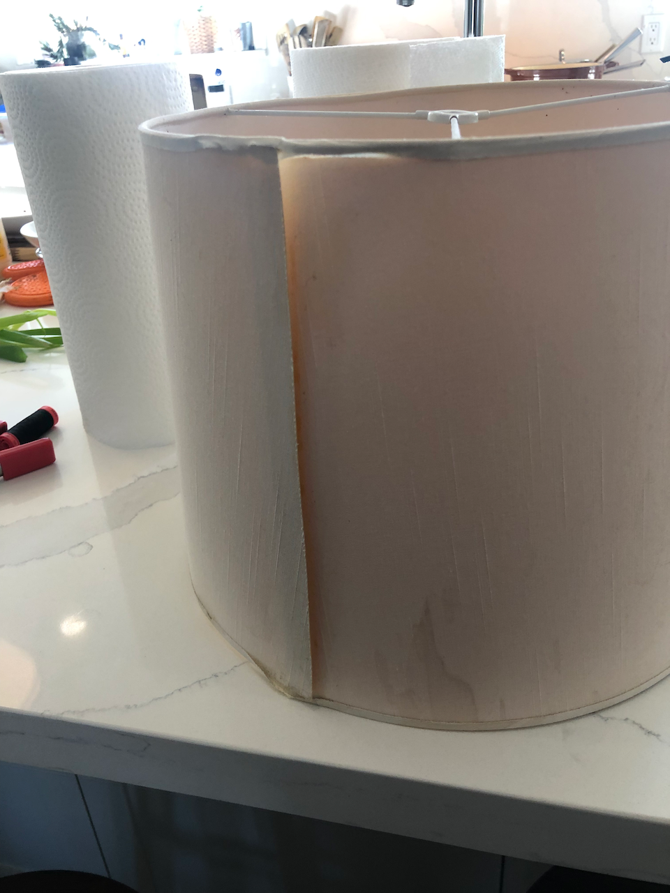 Can you Spray Paint Fabric Lamp Shades? You sure can, and the results